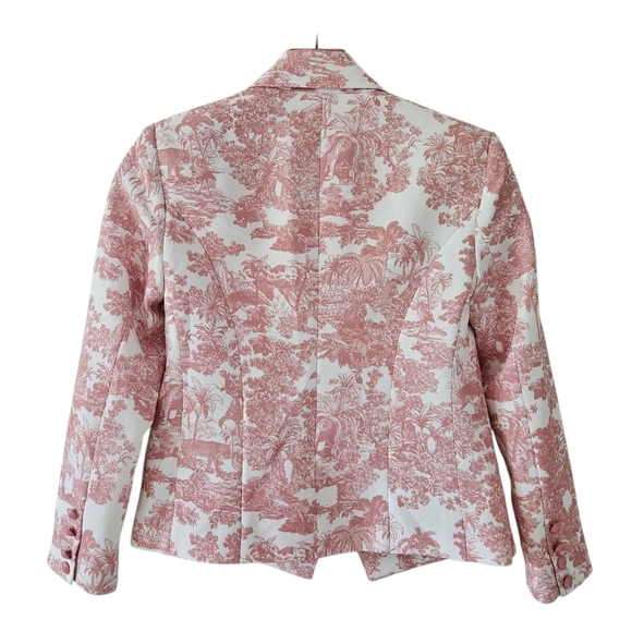 L'Agence Rose Tan Tropical Toile Print Brooke Blazer - Picture 7 of 12